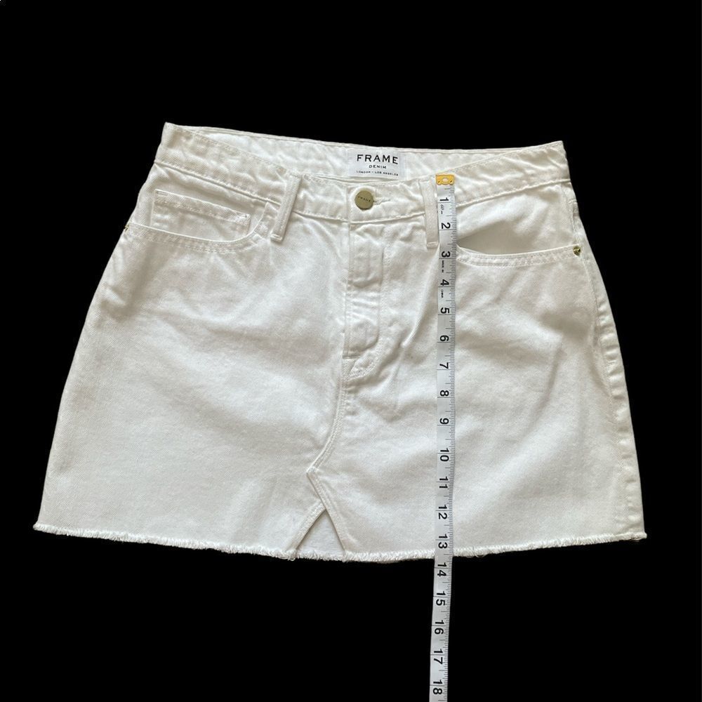 FRAME Raw-Edge Trim Mini Skirt size 26 - Picture 4 of 9
